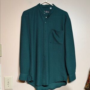Alan Stuart Teal Knit Button-Up Shirt